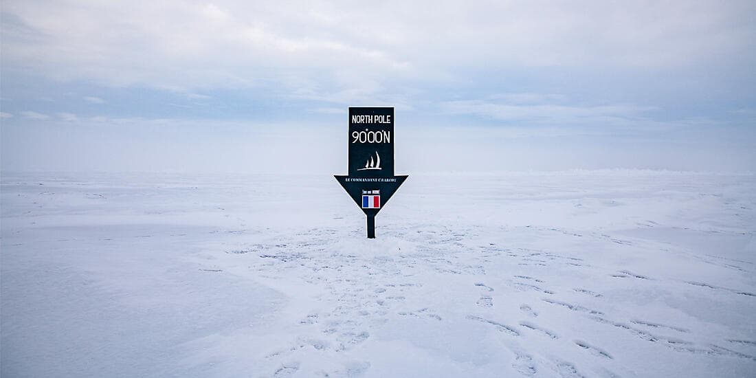 Le pôle Nord géographique et côte est du Groenland